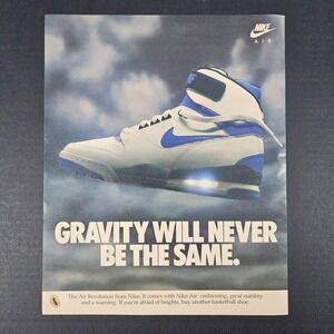 1987 Nike Air Revolution High-Top‎ Tennis Shoes Vintage Print Ad Basketball Shop